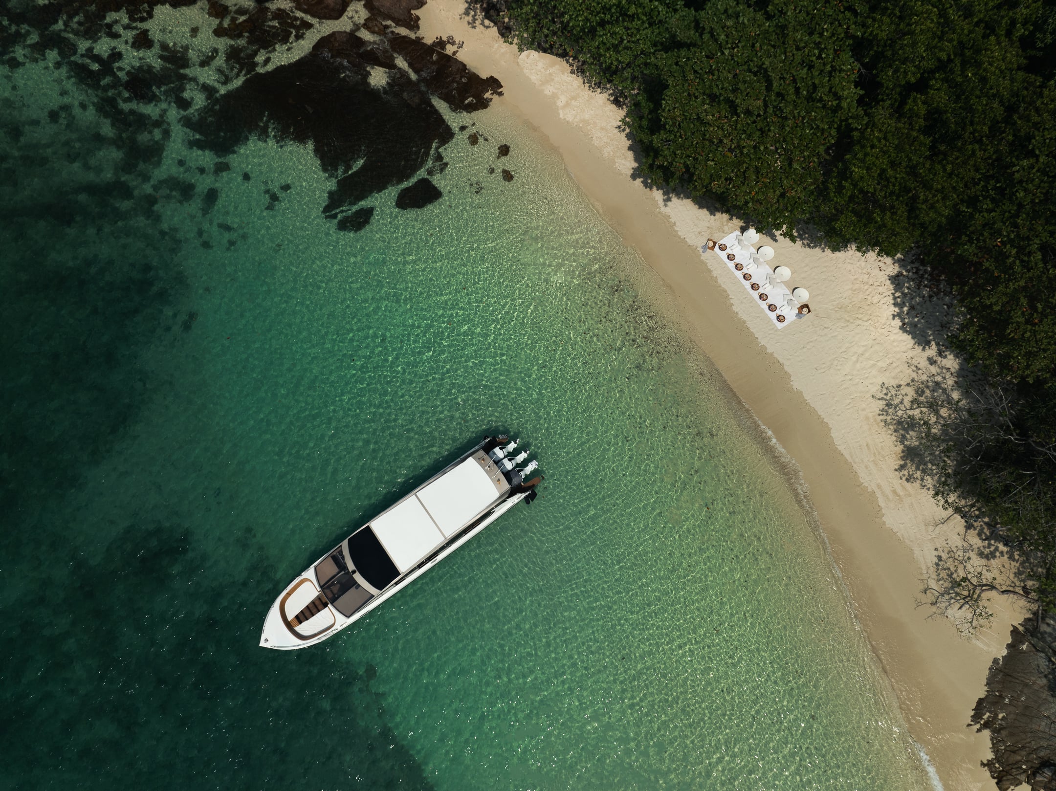 Private Beach Setup Drone