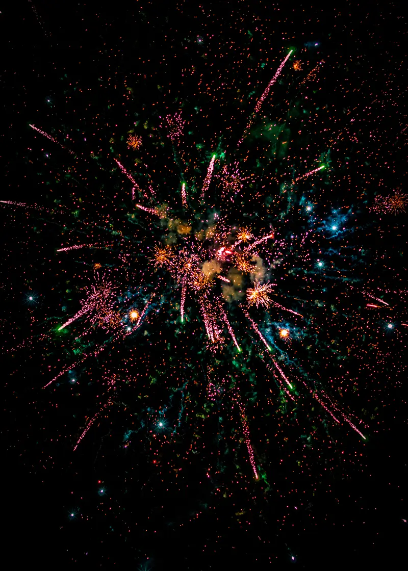 Fireworks over the Caribbean Sea, celebrating a special evening at ÀNI Anguilla luxury private resort