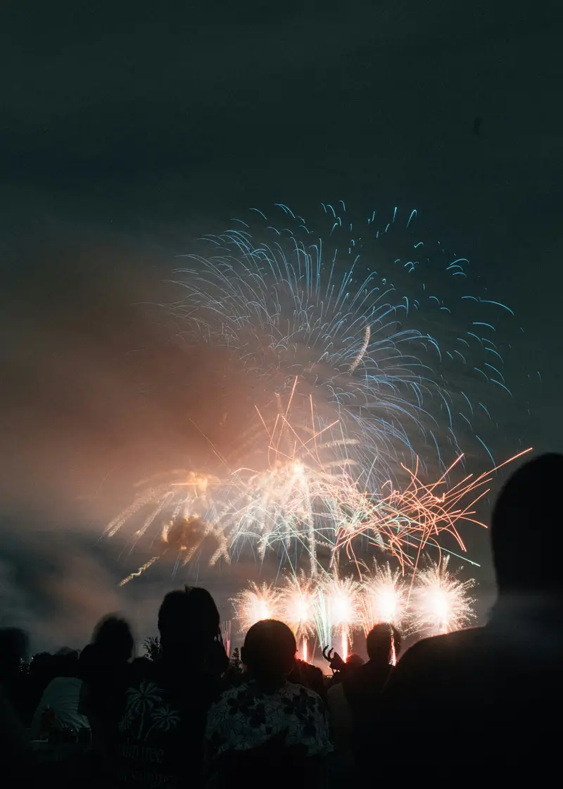 Fireworks lighting the Caribbean sky during a private celebration at ÀNI Dominican Republic luxury resort