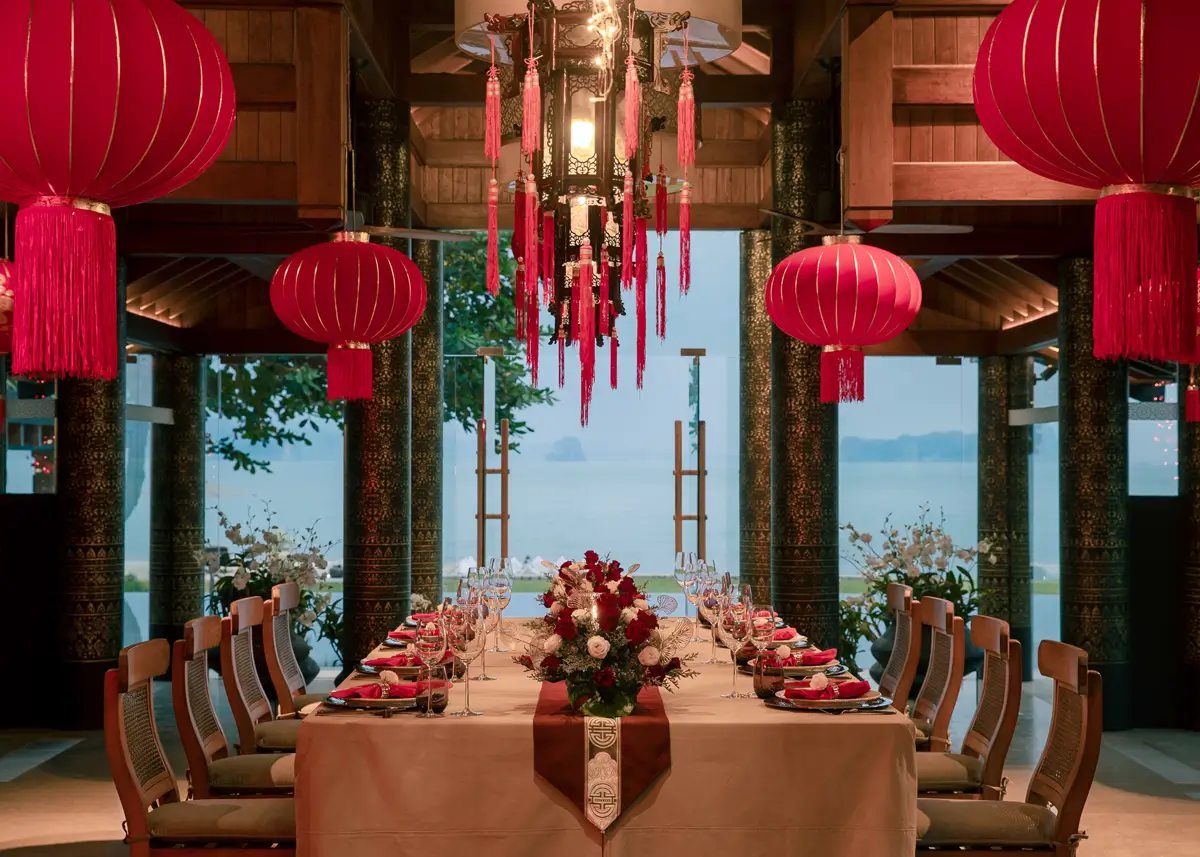 Chinese New Year dining setup for a private celebrations