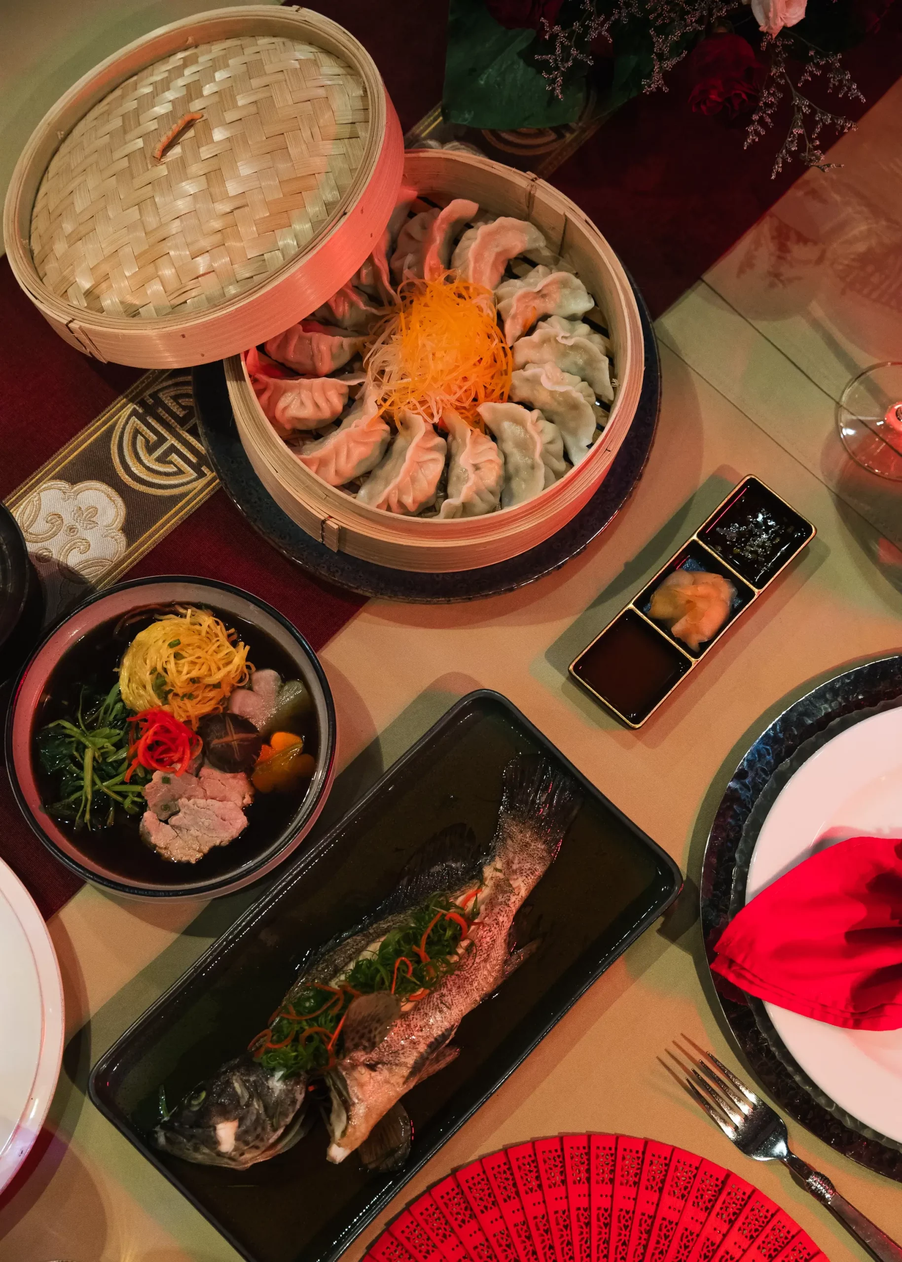 Lunar New Year dinner with lucky food at ÀNI Private Resorts, celebrating Chinese New Year in luxury