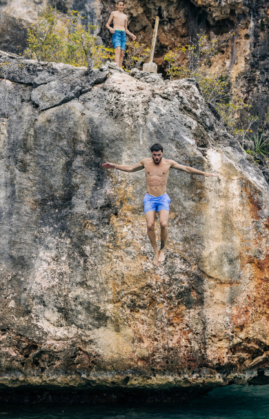 ANI Anguilla - Guest Privileges - Swimming LIttle Bay Jump