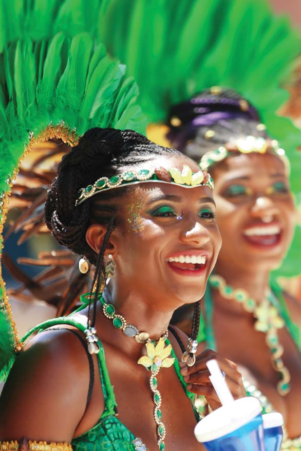 Anguilla-Summer-Festival-Carnival-Girls-In-Green
