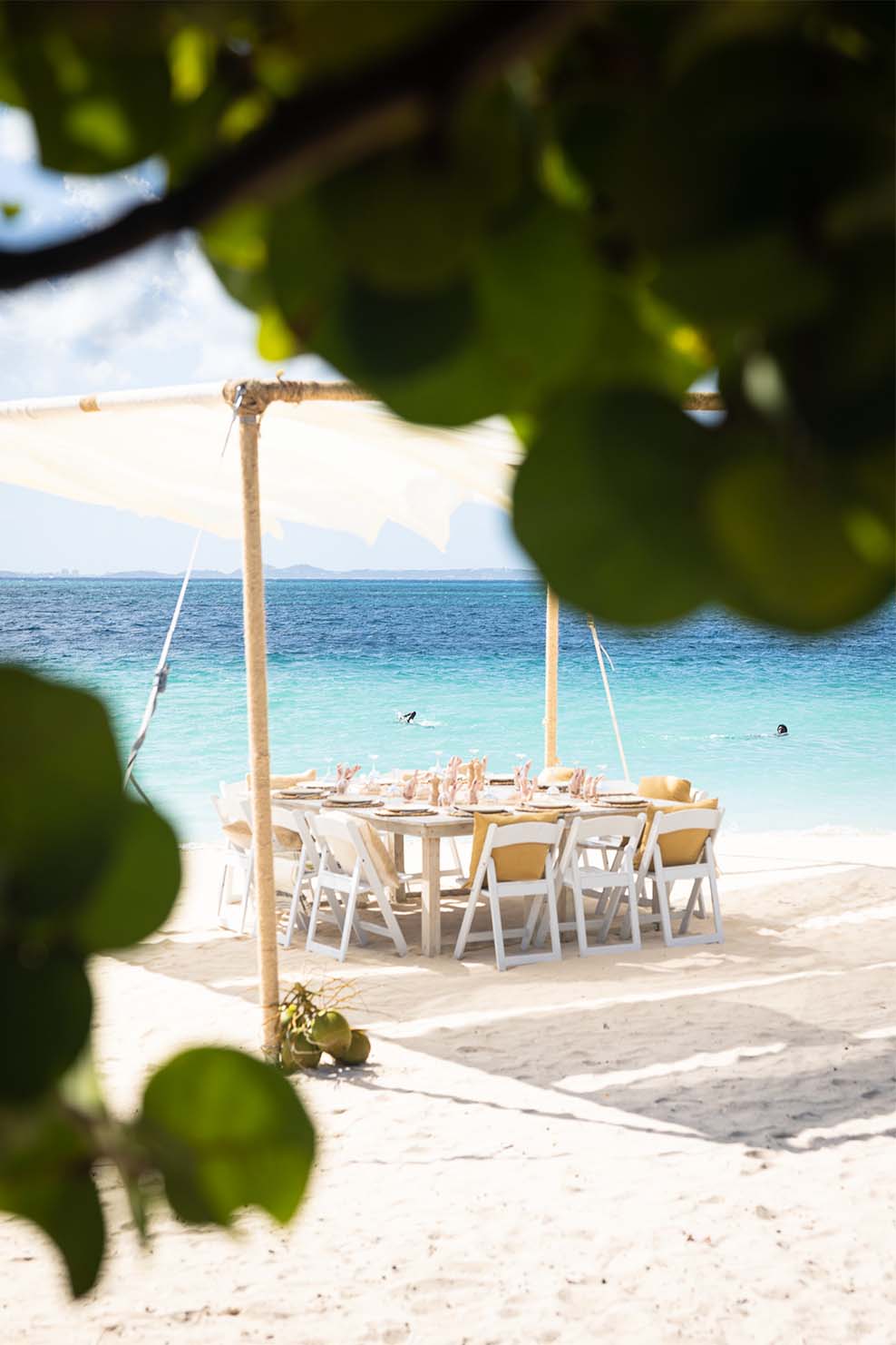 ANI Anguilla - Guest Privileges - Beach BBQ - Set Up from the trees