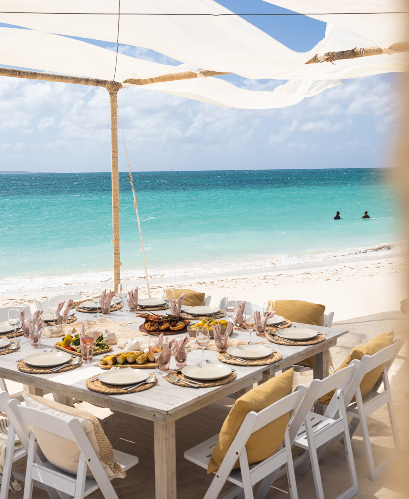 ANI Anguilla - Guest Privileges - Beach BBQ - Set Up with food
