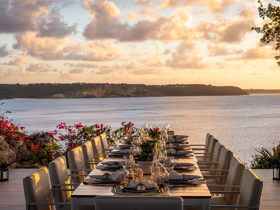 ANI Anguilla - Dining - Event Pavilion - Dinner at Sunset