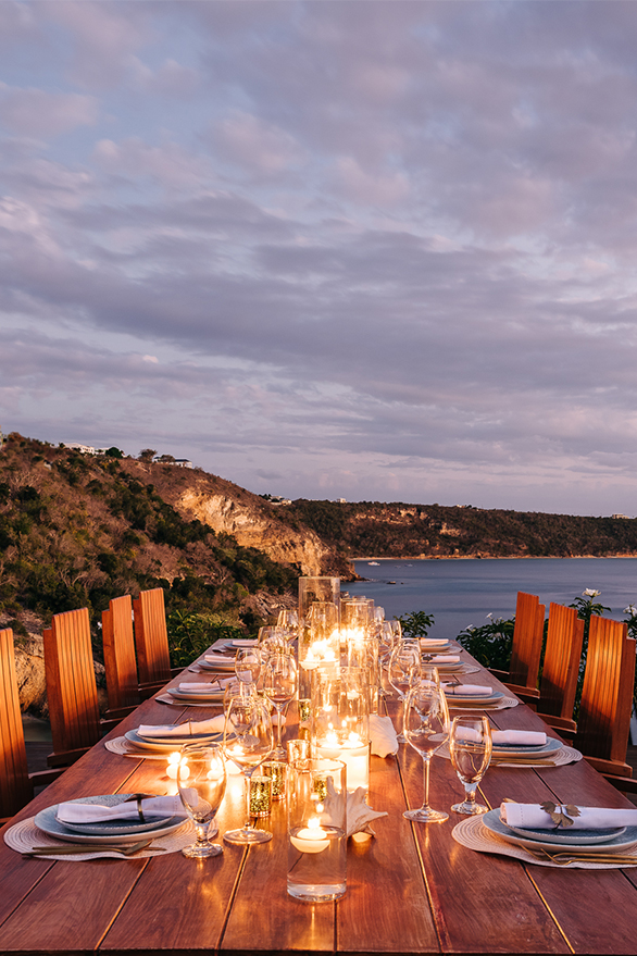 ANI Anguilla - Dining - Sunset Dinner - Little Bay Deck Portrait