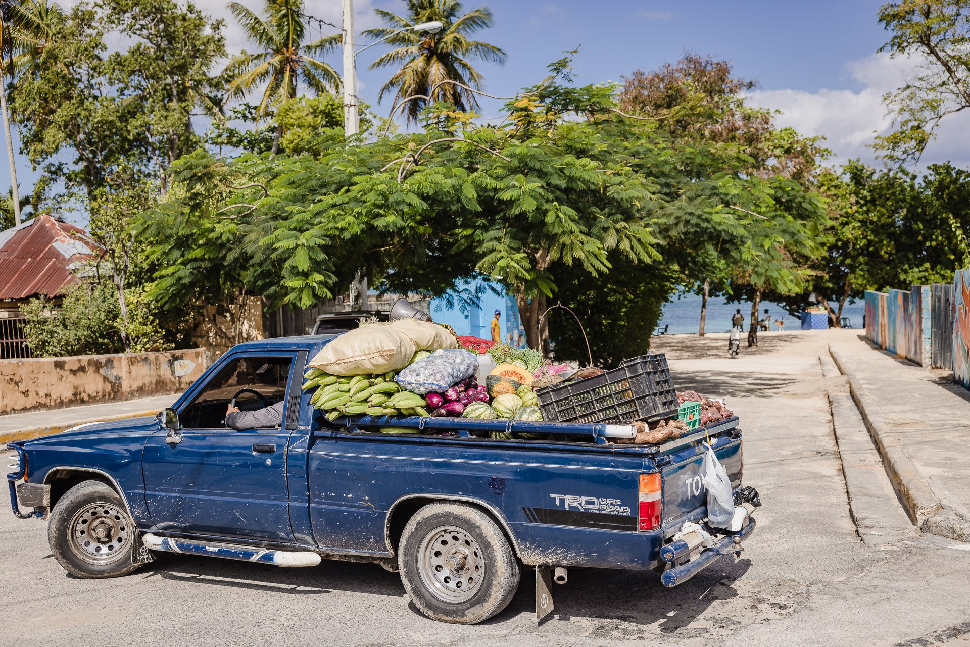 ANI Dominican Republic - Dominican Republic Life - Rio San Juan Street - Local Fruit & Vegetable Van