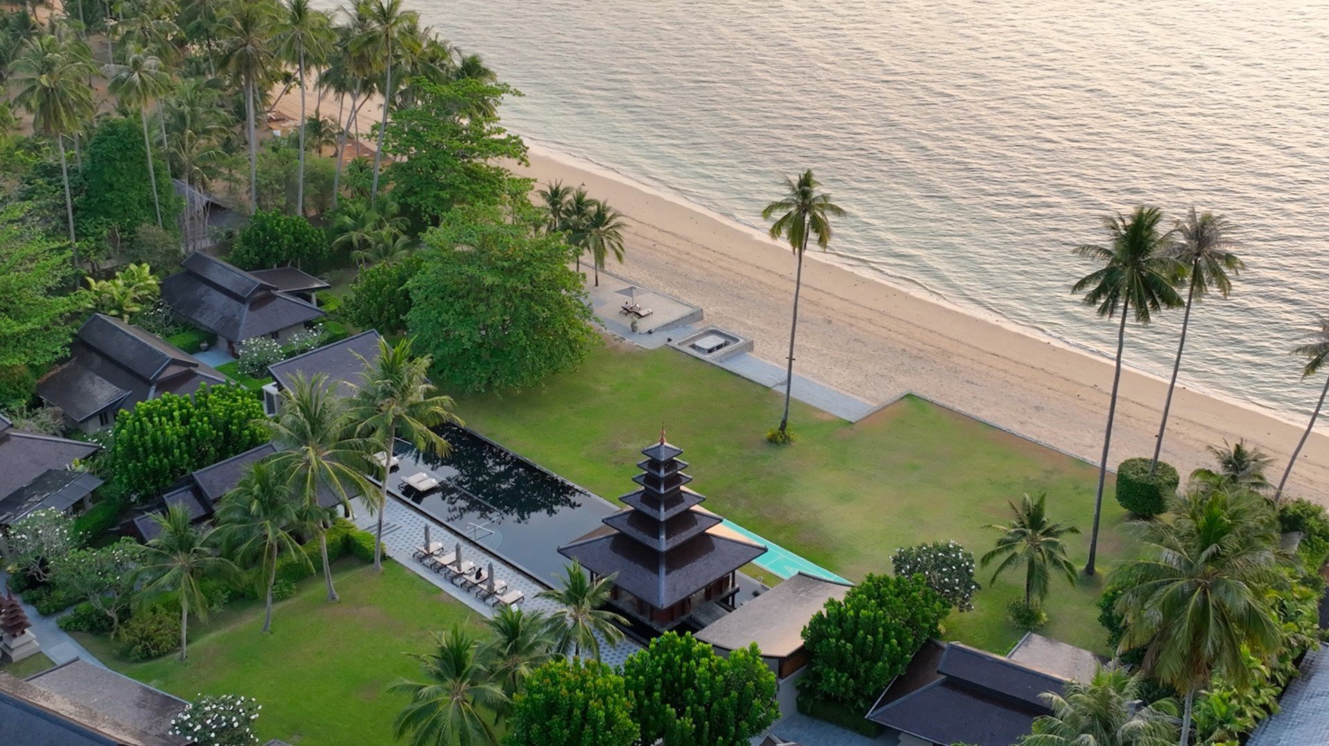 ANI Thailand - Resort - Dining Sala, Pool, Beach and Sea - Drone