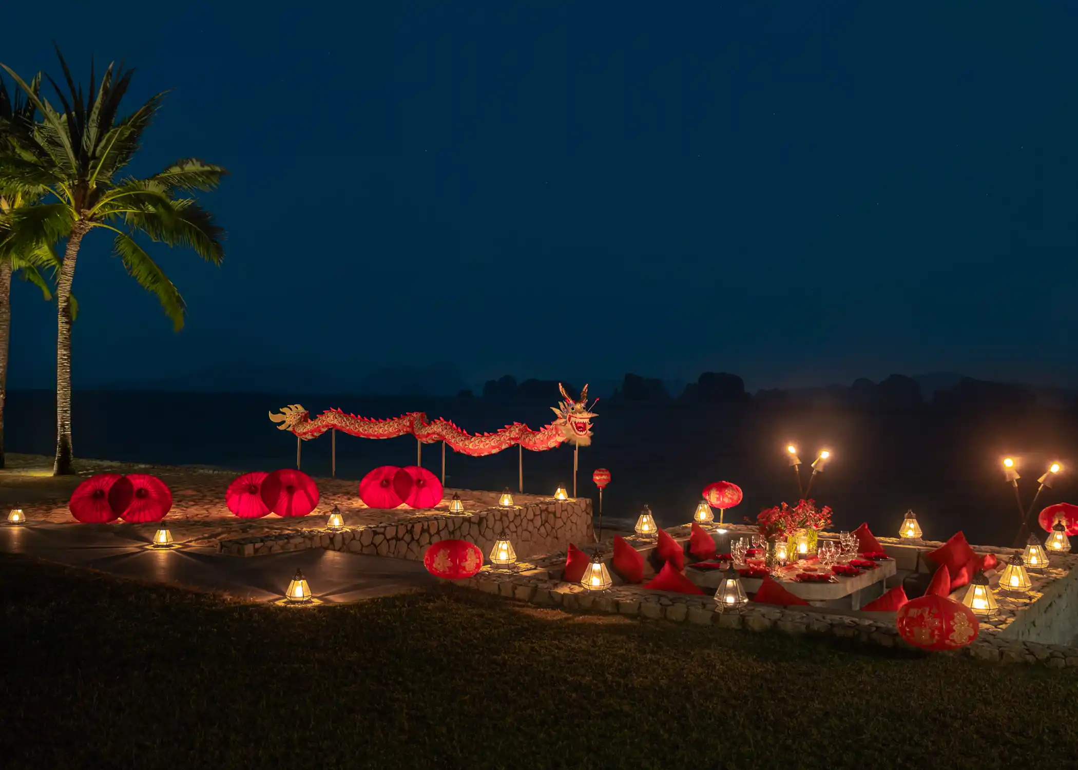 Chinese New Year dining setup for a private celebrations